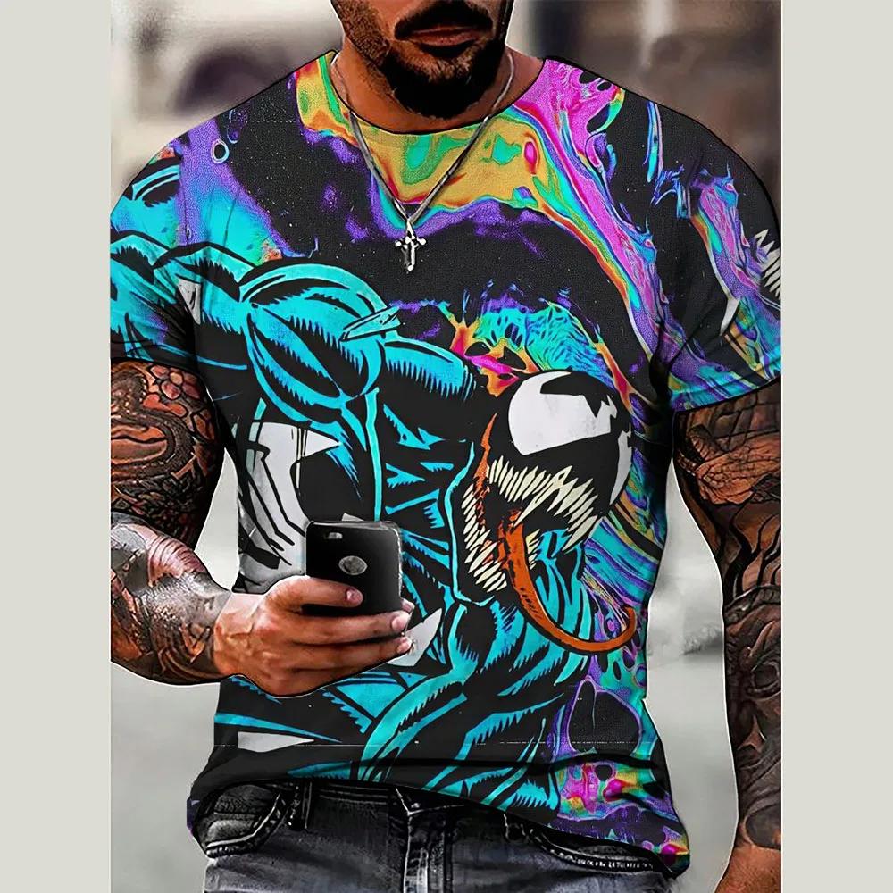 

Disney 2025 3D-принт летняя новая мужская футболка повседневная футболка с Веномом мужская футболка с коротким рукавом мужская одежда 5XL