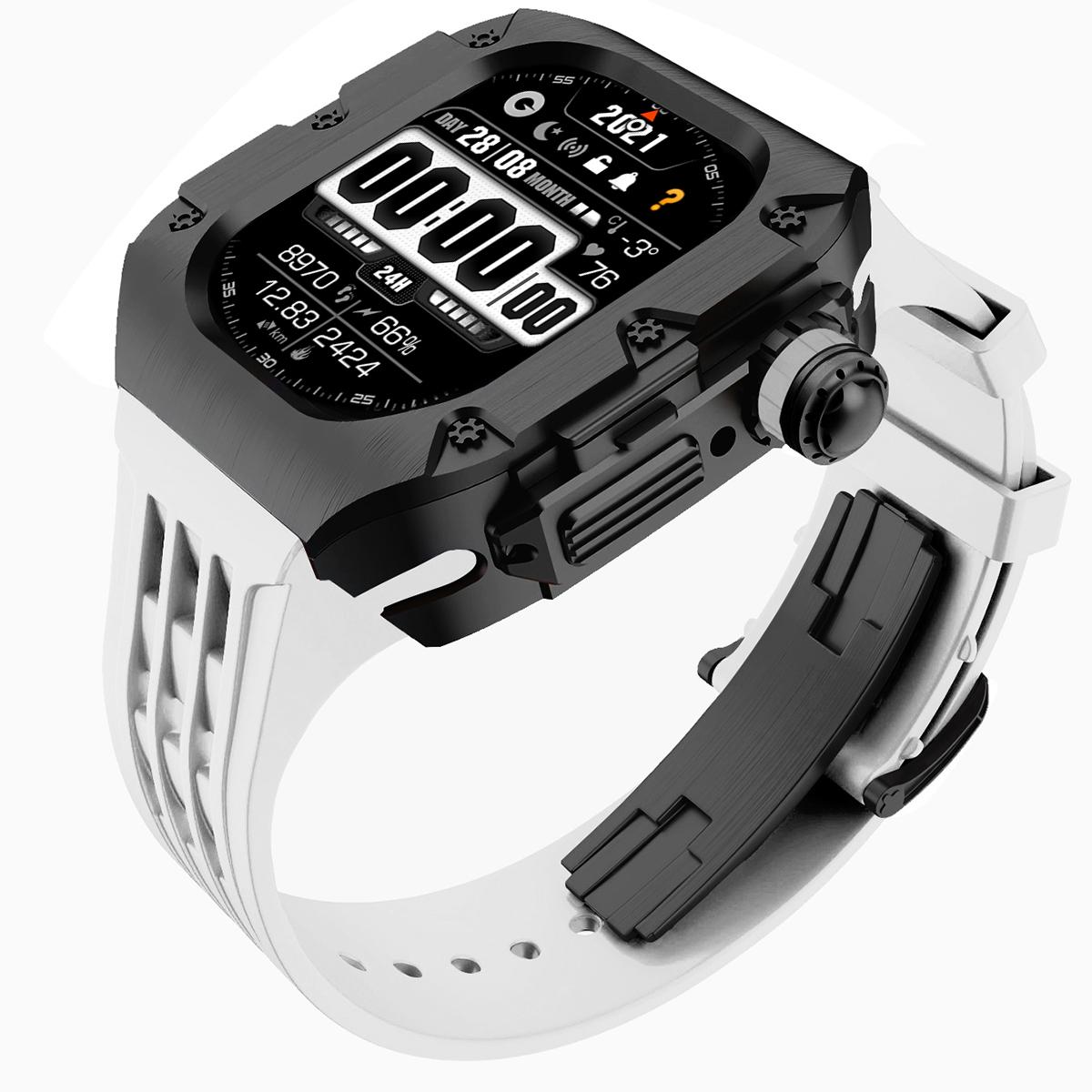 

Розкішний комплект для модифікації з нержавіючої сталі для Apple Watch Ultra 3 2 1 49 мм Корпус Ремінець для Iwatch 9 8 7 6 SE3/2/1 5 4 44/45 мм Mod 45mm Series 9 8 7