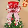 Reusable Foldable Christmas Tree Topper Hat with Festive Bow and Candy Design