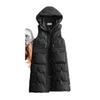2026 Winter Women's Sleeveless Cotton Jacket Female Casual Hooded Long Over Knee Cotton Vest Jacket Women Thicken Warm Coats