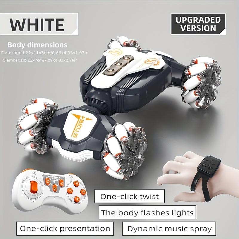 Remote Control Twist Stunt Car, 2.4G Remote Control, Induction Watch Control, Battery Life Upgrade, Powerful, 360° Ground Deformation Rotation
