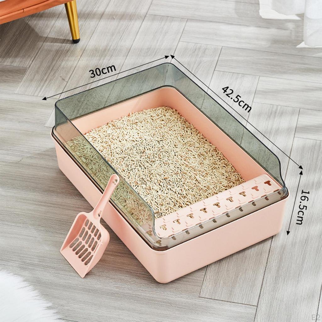 Cat Kitten High Side Open Entry Spray And Dust for Easy Cleaning Litter Tray