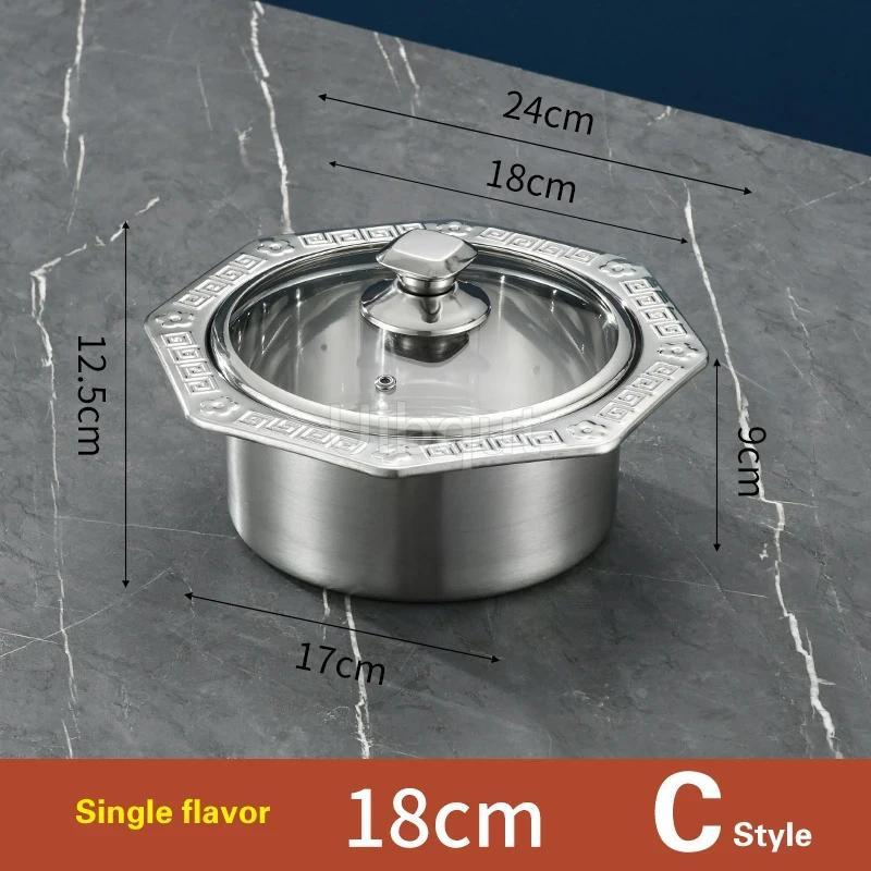 Whirlwind cooker One person one pots small hotpot Clear Soup Double Flavor Pot Single person hot pot with lid Induction cooking