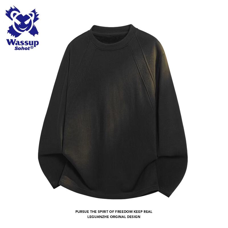 Wassup Sohot Men s Deconstructed Fleece-Lined Sweatshirt 5XL