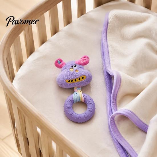 Soft Fabric Doll with Rubber Ring Squeaky Dog Chew Toy, Stuffed Puppy, Macaron Color Pet Play Toys Interactive Fetch Tug Toy for Aggressive