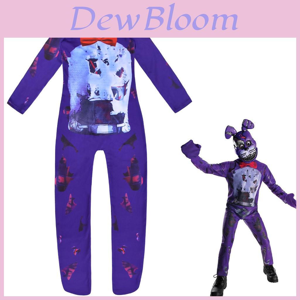 Sundrop Fnaf Toy Bear Cosplay Costume Bodysuit Jumpsuit Mask Glove For Kids' Halloween Party