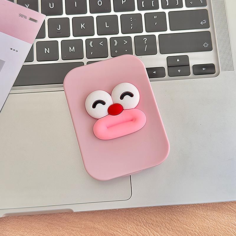 

2 пары футляров для линз для красоты зрачков, контейнер для хранения контактных линз, забавный контейнер для замачивания контактных линз с выражением сосисочного рта, косметический инструмент розовый