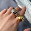 New Stainless Steel Water Drop Ring Statement Metalic Gold Color Rings For Women Bague Acier Inoxydable Accessories Party Gifts