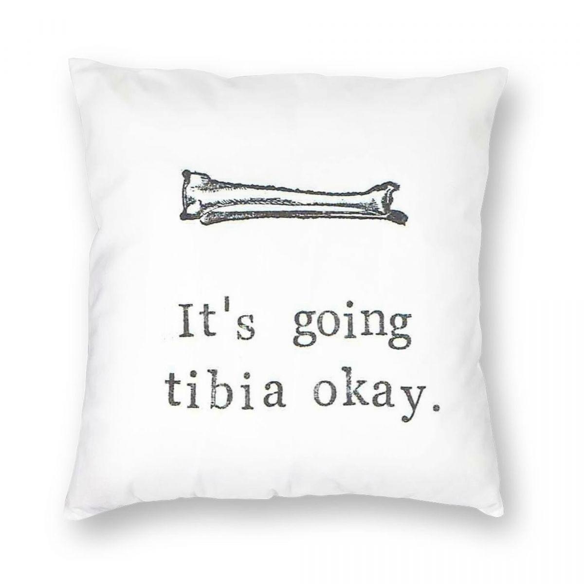 It S Going Tibia Okay Square Pillowcase Polyester Linen Velvet Printed Zip Decor Home Cushion Case Peach skin 18*18(CM)-1Pcs