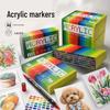 Student Art Double-Ended Acrylic Markers Set - Soft & Hard Tips, Professional Quality