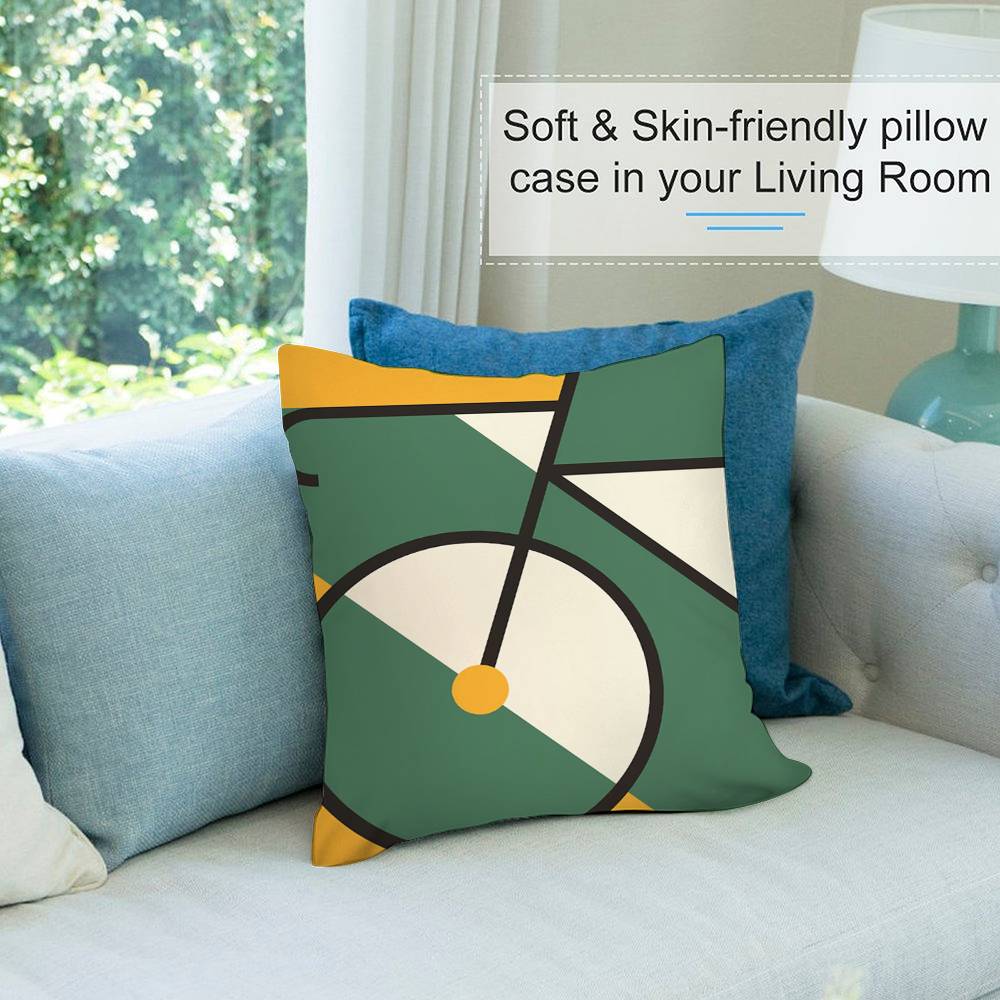 Abstract Cycling Pillow Case Short Plush Double-sided Print Square Throw Pillow Covers Sofa Home Cushion Decor