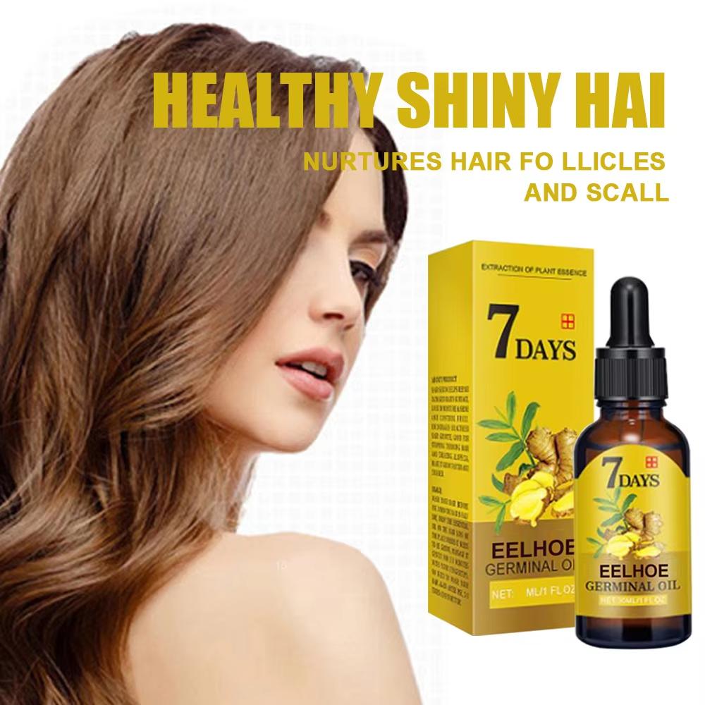 Huile de croissance capillaire au gingembre EELHOE, traitement anti-chute de cheveux essentiel et naturel, solution nutritive hydratante pour la croissance des cheveux, produits de soins
