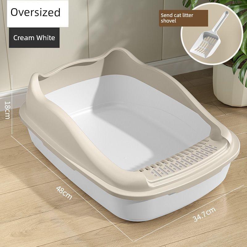

Oversized Semi-Closed Litter Box Open Anti-Splash Cat Toilet Extra Large Litter Box Pet Supplies