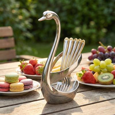 Zinc Zinc Zinc Alloy Swan Fork Spoon Holder Anti-Rust Swan Tableware Holder  Kitchen