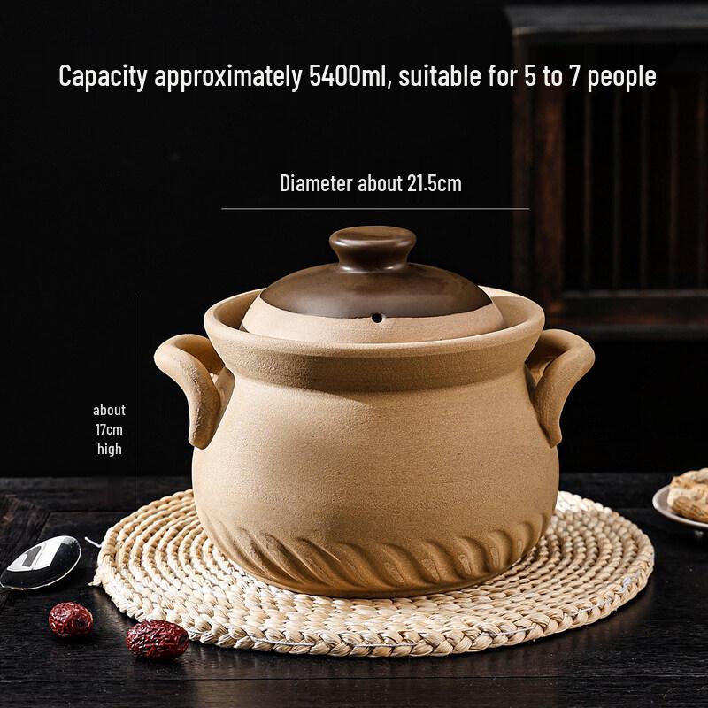 DM High-Temperature Ceramic Clay Pot with Double Handles