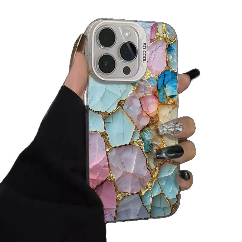 Advanced Colored Gemstone Colored Silver Shell Suitable for Apple 16 15 14pro Mobile Phone Case 15promax13 12 11X