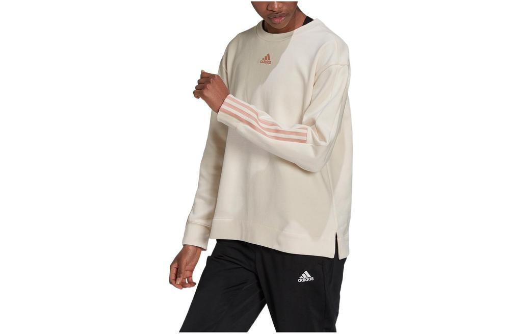 Adidas Sweatshirts Women's Ecru Crew Neck Moderate Regular H10237