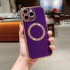 For iPhone 16 Pro Case Compatible with MagSafe Electroplating TPU Phone Cover