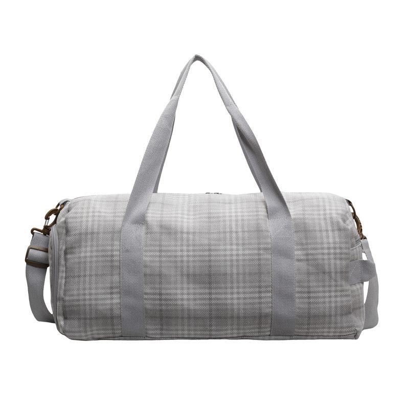 Women's Dry and Wet Separation Plaid Style Fitness Bag Strap Shoe Storage Large Capacity Casual Handbag Travel Bag Can Be Used for Pulling Rod