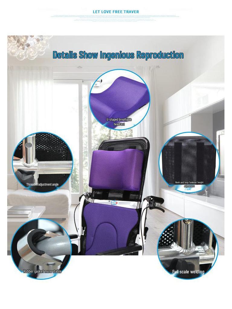 Universal Adjustable Headrest & Backrest for Wheelchairs