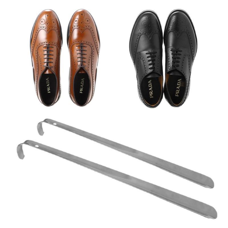 Stainless Steel Long Shoehorn with Whip Handle - No Bending Required