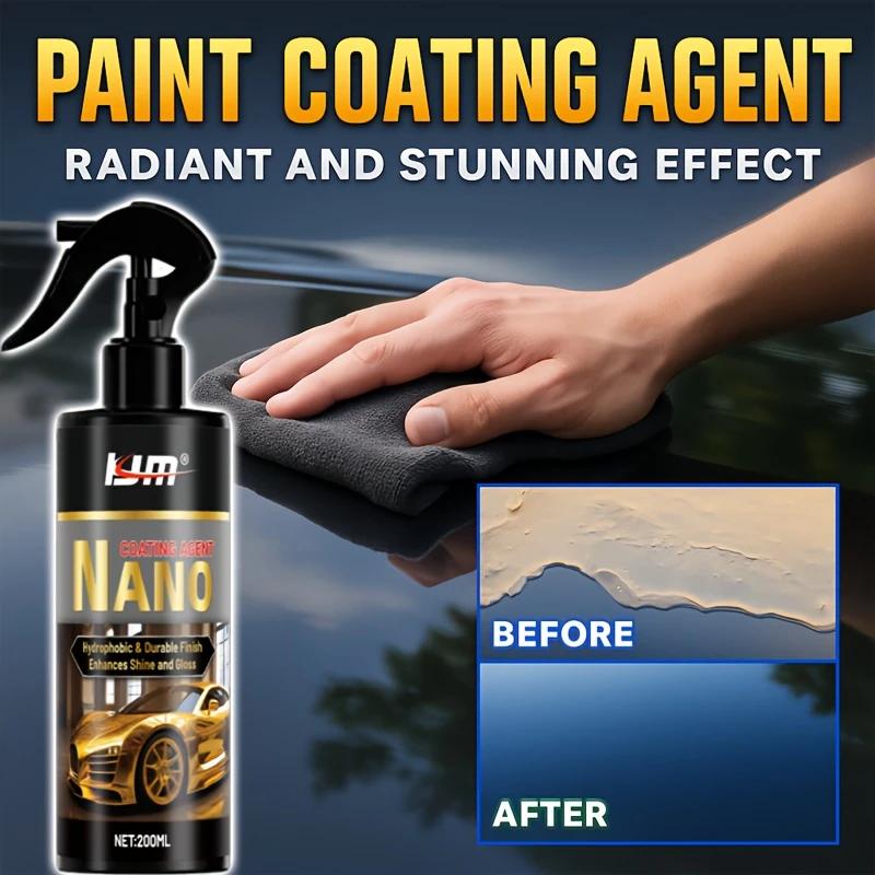 200ml Car Paint and Glass Protection Spray, with Hydrophobic Gloss, Scratch Resistance, Plastic Renovation Effect, Easy Spraying