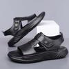 Fashion Summer New Leather Sandals for Men Fashion Casual Solid Color Dual-use Beach Shoes Male Soft Sole Designer Slipper Shoes Man