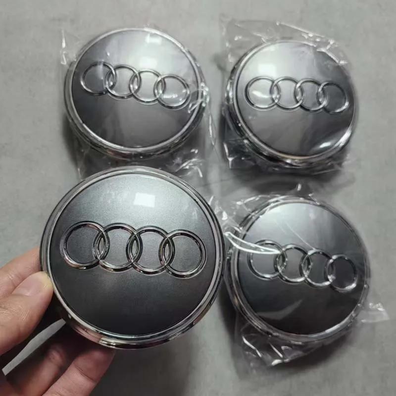 4Pcs 77mm Car Wheel Center Hub Cap 4L0601170 For  Audi A3 A5 A4 A6 A7 Q3 Q5 Q7 Rim Cover Emblem Stickers Hubcaps Auto Accessories