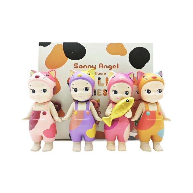 Angel Playful Cat Figurine Set With Goldfish Pvc Blind Box Toys For Creative Decoration Ideas