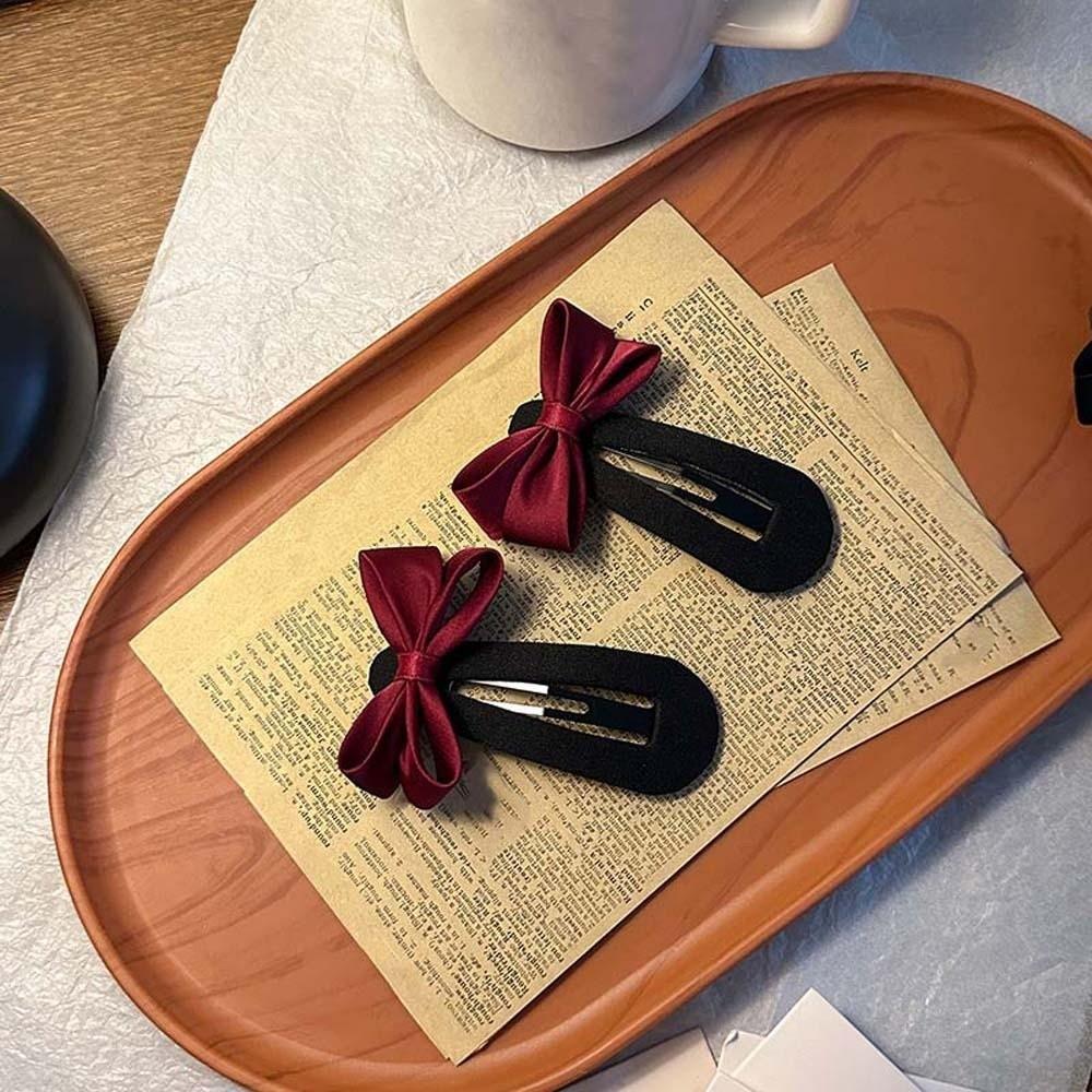High-end Plaid Bow Hairpin Zinc Zinc Alloy Korean Barrettes Hair Clip for Bangs Bownot Hair Clip Women