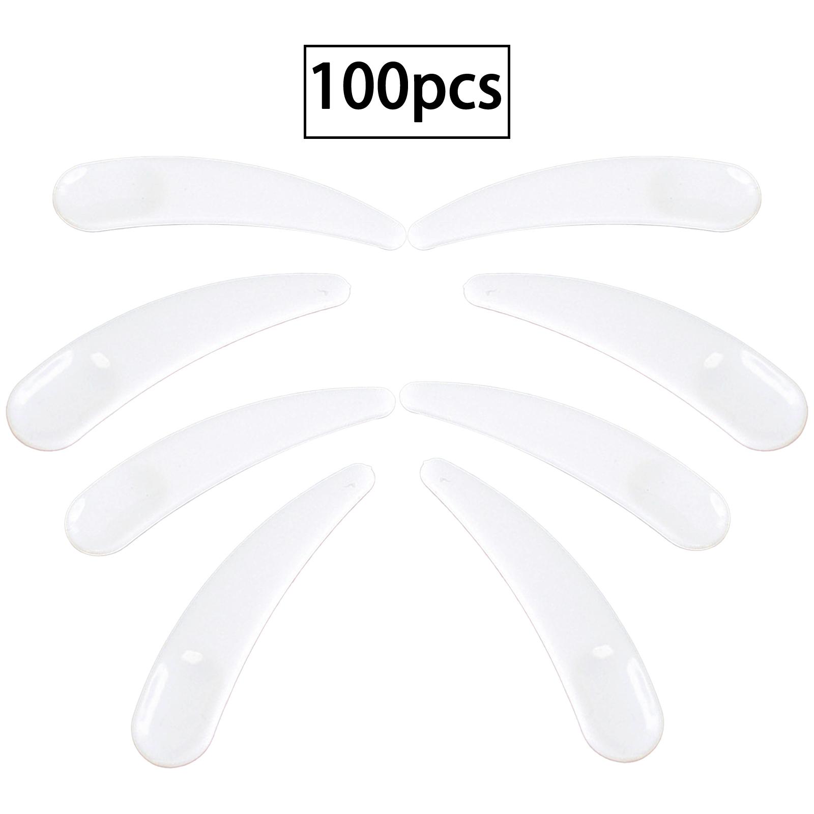 

100 шт. изогнутая ложка для маски для лица в форме полумесяца, инструмент для нанесения крема для кожи вокруг глаз, легко очищается, многоразовый, гигиенический, косметический, необходимый One Size белый