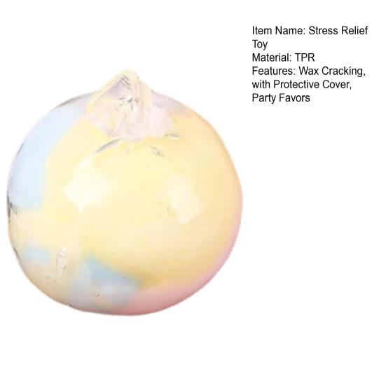 Wax Cracking Ball Squeeze Toy, Rainbow Gradient Stress Ball Fidget Toy, Stress Relief Crispy Ball with Protective Cover, Party Favors