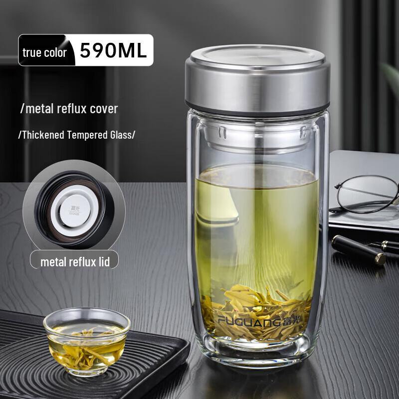 FUGUANG Double-Layer Goose Egg Glass Tea Cup