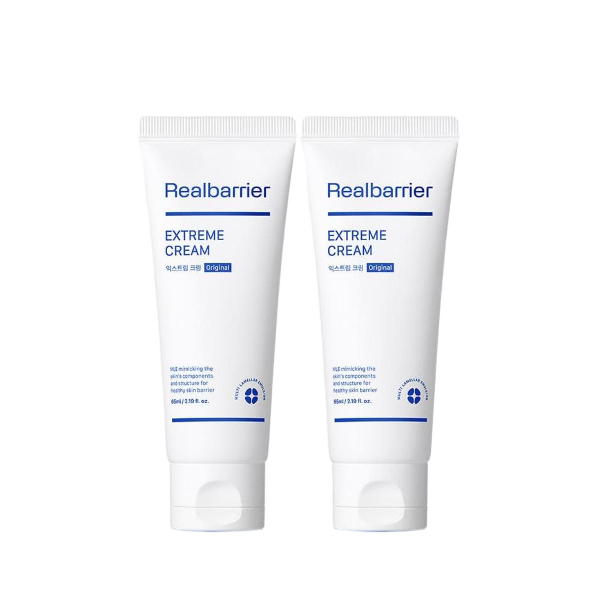 Real Barrier Extreme Cream 65ml Duo Set - Skin Barrier Strengthening Moisturizer, Triple Ceramide Intensive Hydration, Tube Type (2ea)