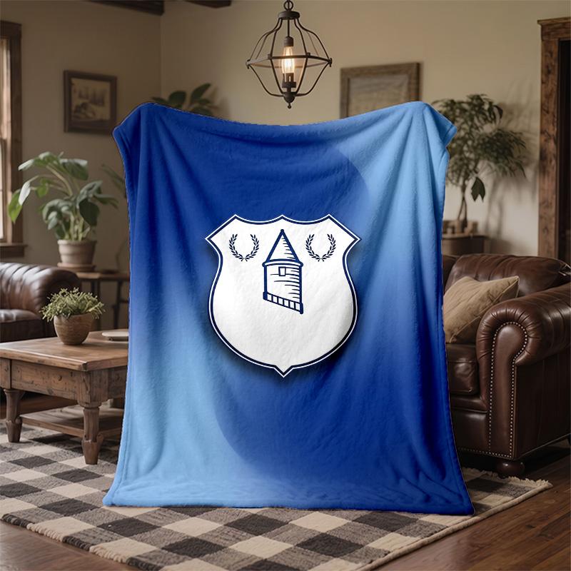 Everton Football Print Flannel Blanket Soft Warm Sofa Bed Throw Blanket For Home Office Bedroom