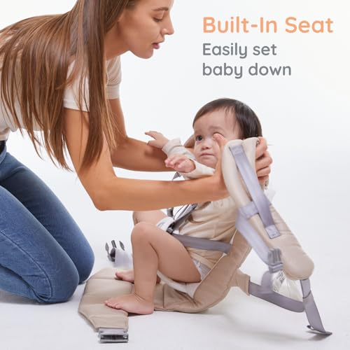 Babubu. Porta-bebê, Virado para a frente, Multifuncional, para Bebês de 1 Mês a 2 Anos, com Estrutura Autoportante, Assento, Cinto de 5 Pontos, Respirável M