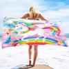 Cartoon Unicorn Pattern Seaside Vacation Beach Towel Swimming Bath Towel Microfiber Towel
