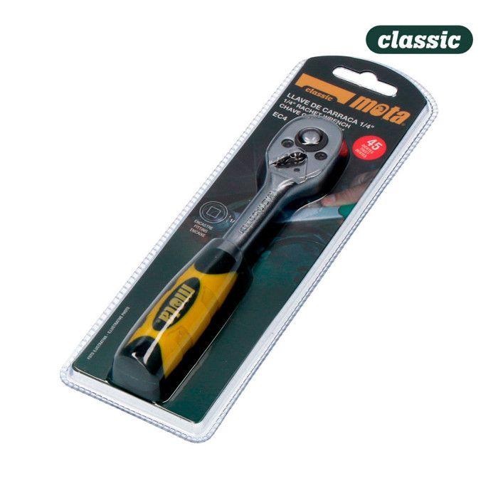 Clé à douille cliquet - CrV - 1/4'' - 45 dents - Acier au chrome vanadium - Embout carré