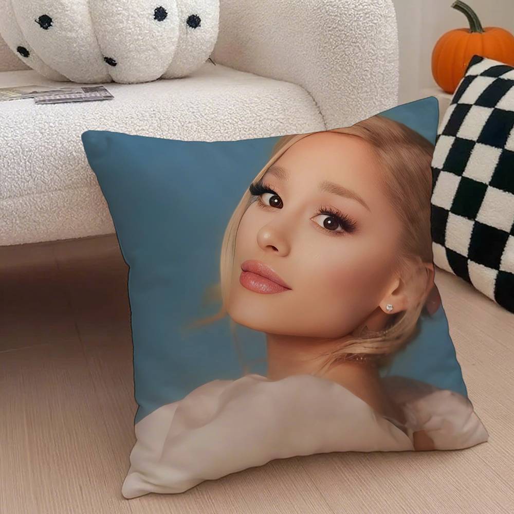 

Певица Ариана Гранде Наволочка Антипылевой клещ Наволочка Невидимая молния Шелковистый короткий плюш Чехол для подушки дивана 12x12Inch