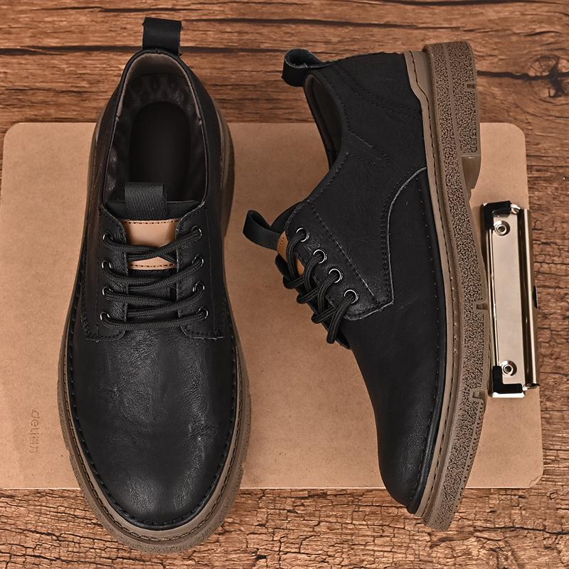 Pánská ležérní obuv z pravé kůže Klasická šněrovací obuv Oxford Elegantní kancelářská pánská formální společenská obuv Pohodlná business obuv