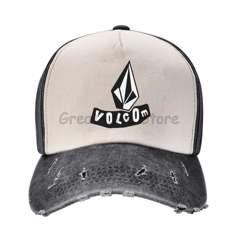 Custom Volcoms Logo Print Baseball Caps Unisex Snapback Hats Vintage Washed Cotton Cap Cowboy Hat Retro Summer Sun Visor Cap