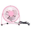 Mini Fan USB Portable Silent Aluminum Blade Home Office Desk Desktop Iron Crafts FansPink
