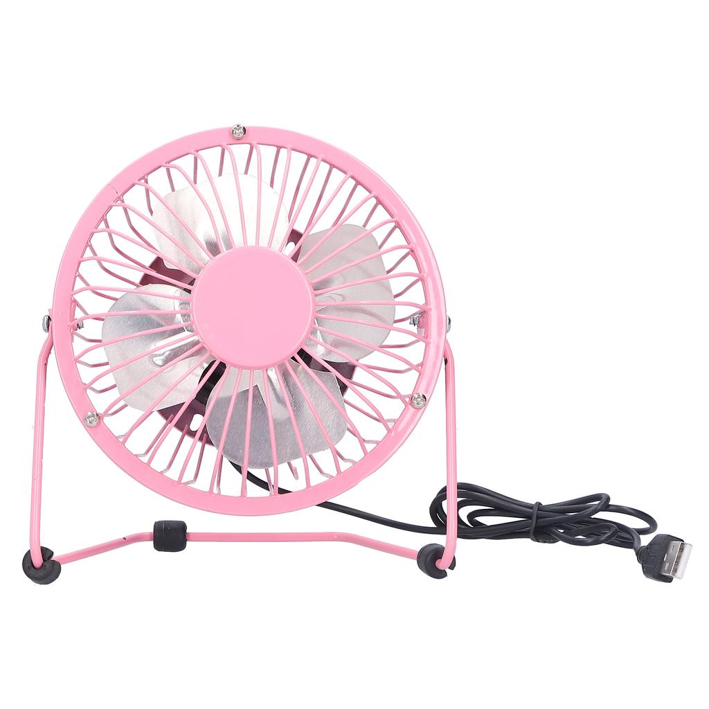 Mini Fan USB Portable Silent Aluminum Blade Home Office Desk Desktop Iron Crafts FansPink