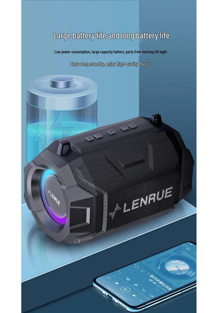 Smart Mini Bluetooth Speaker with AI, Heavy Bass, Card/U Disk Support, and Long Battery Life
