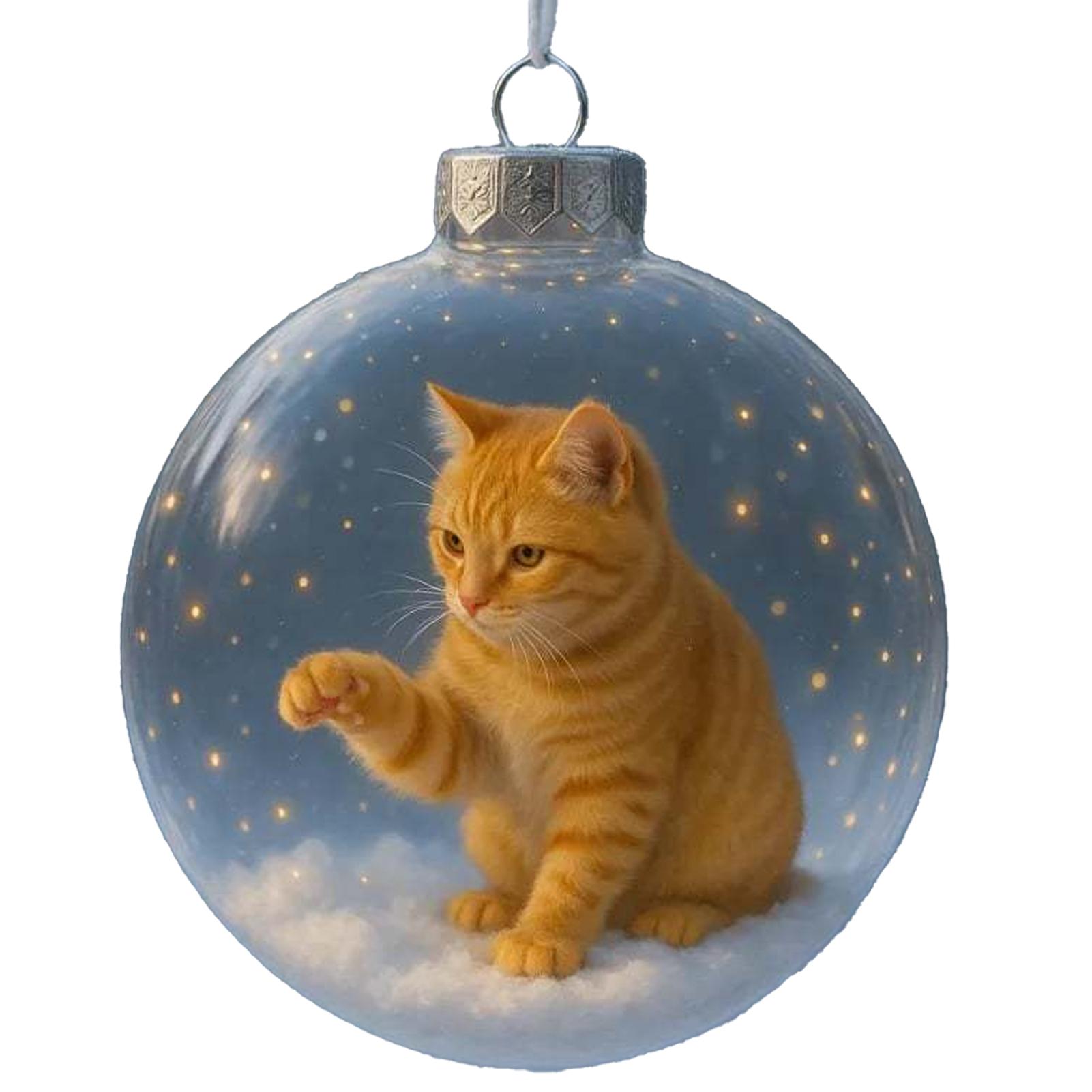 

Горячий! 3D Снежный шар Кристалл Легкий Декор Рождественский Подвеска Подарок Легкий Акрил, - Идеально для Рождественских Елок Кот