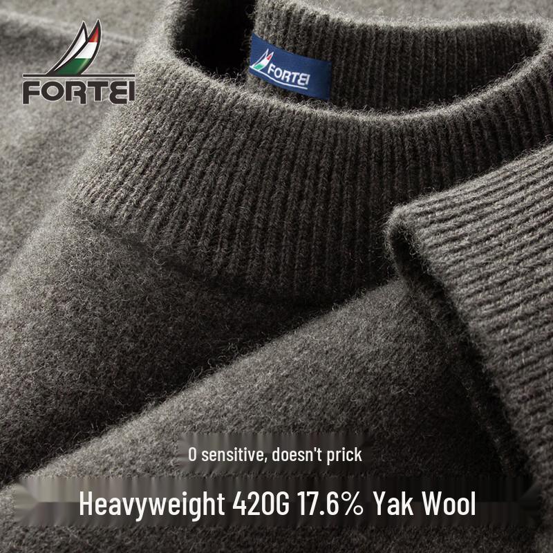 

Futing Мужской свитер с круглым вырезом из шерсти яка и овцы XL (52)