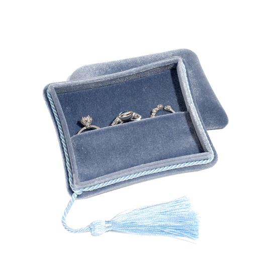 Boîte à Bijoux en Velours Petite Boîte à Bijoux de Voyage avec Breloque Pendentif à Gland Organisateur de Bijoux Portable pour Femmes pour Bagues Bracelets Boucles d'Oreilles