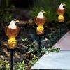 Светодиодный садовый светильник на солнечной батарее в виде орла из смолы, водонепроницаемый, для украшения двора, светильник-колышек для сада, для вечеринки