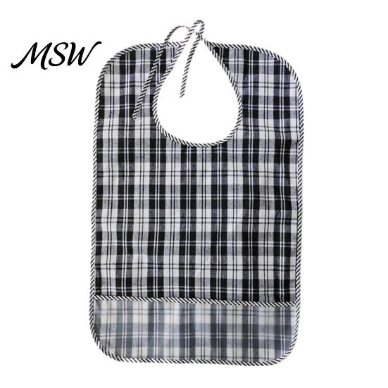 Adaptive Clothing for Seniors Double-sided Waterproof Adult Bib, with Adjustable Neck Strap, Wide Reusable Bibs Eating Crumb Catcher Large Washable
