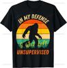 In My Defense I Was Left Unsupervised | Funny Retro Vintage T-Shirt  Men Clothing  Streetwear  Camisetas